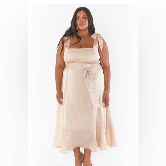 NWT Claire midi luxy satin champagne - Picture 4 of 4